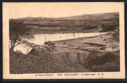 AK Graulhet, Le Barrage, vue générale le jour de l`inauguration