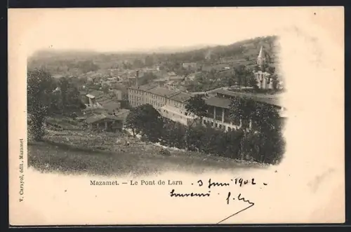 AK Mazamet, Le Pont de Larn et vue du village environnant