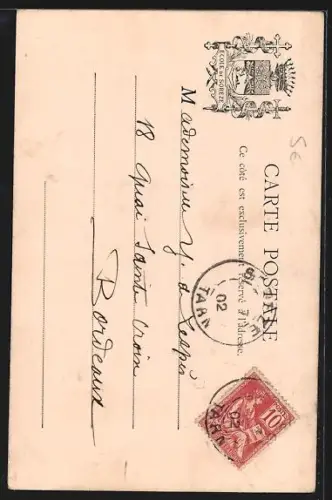 AK Sorèze, Le Pont-Crouzet à travers les arbres en hiver