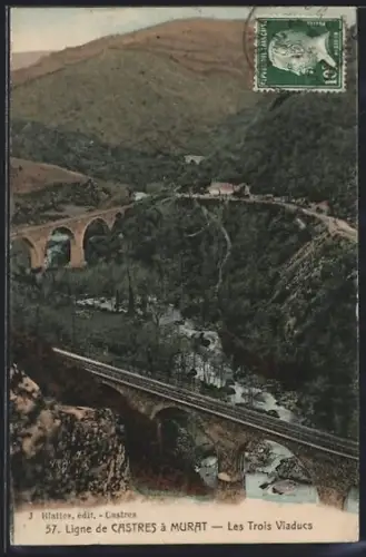 AK Murat, Ligne de CASTRES à MURAT, Les Trois Viaducs