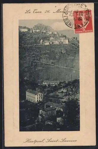 AK Hautpoul, Saint-Sauveur, Vue du village sur la colline et paysage environnant