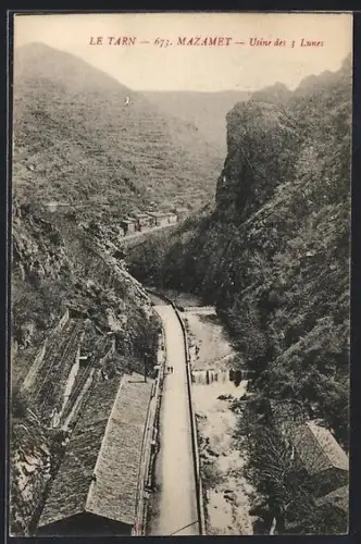 AK Mazamet, Usine des 3 Lunes et vallée encaissée