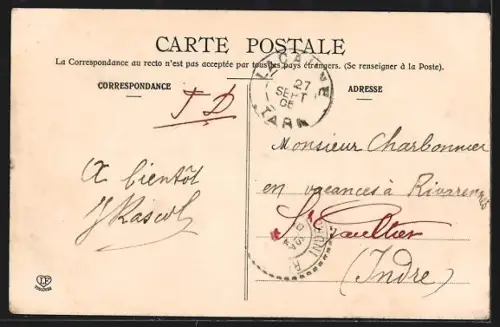 AK Lacaune, Vue générale du village et des collines environnantes