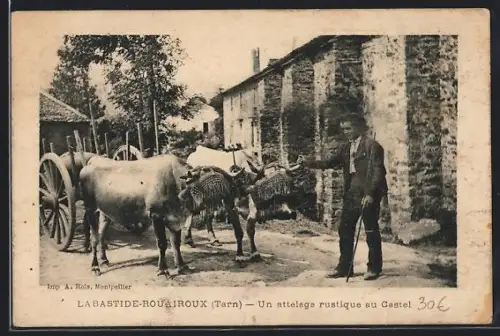 AK Labastide-Rourairoux /Tarn, Un attelage rustique au Castel