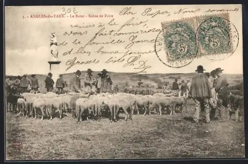 AK Anglès-du-Tarn, Le Batut, Scène de Foire
