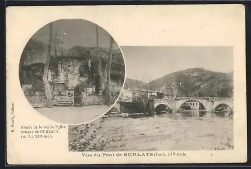 AK Burlats /Tarn, Vue du pont