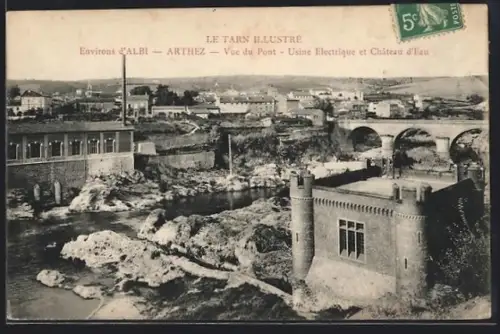 AK Albi /Tarn, Vue du Pont, Usine Electrique et Château d`Eau