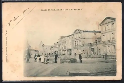 AK Rabastens, Mairie sur la Promenade