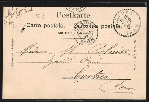 AK Arfons /Montagne Noire, La Place du Maréchal, La Meute rentrant de la Promenade