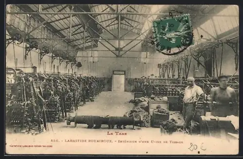 AK La Bastide-Rouairoux, Intérieur d`une usine de tissage