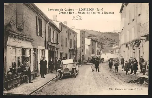 AK Boissezon /Tarn, Grande Rue, Route de Castres à Brassac