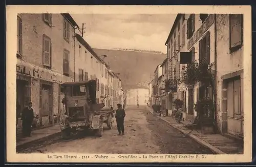 AK Vabre, Grand`Rue, la Poste et l`Hôtel Corbière