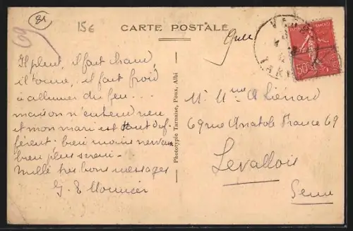 AK Vabre, Grand`Rue, la Poste et l`Hôtel Corbière