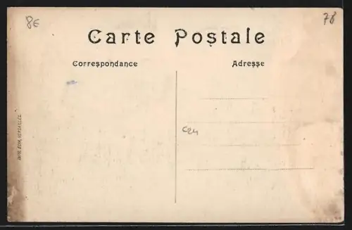 AK Saint-Cyr-l`École, Jonction de la rue de l`École et de la route de Versailles