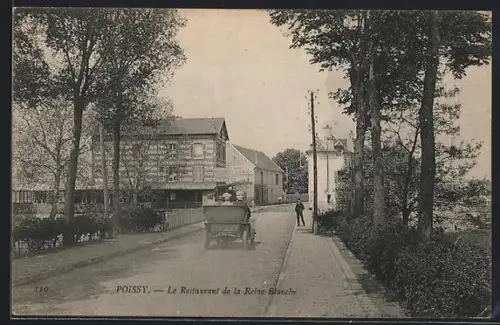 AK Poissy, Le Restaurant de la Reine Blanche et rue bordée d`arbres