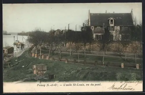 AK Poissy /S.-et-O., L`asile St-Louis, vu du pont