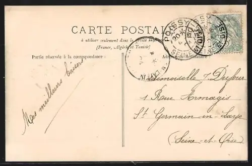 AK Poissy /S.-et-O., L`asile St-Louis, vu du pont