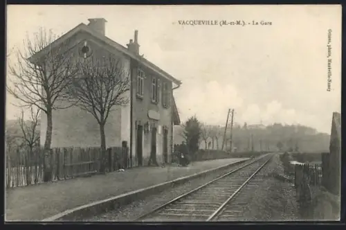 AK Vacqueville /M.-et-M., La Gare