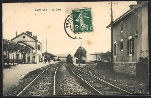 AK Eurville, La Gare