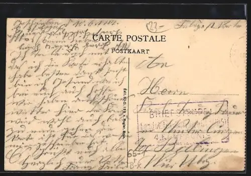 AK Menin / Meenen, Interieur de la Gare, Binnenzicht der Statie, Bahnhof