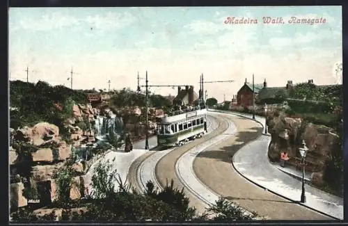 AK Madeira, Ramsgate, Strassenbahn