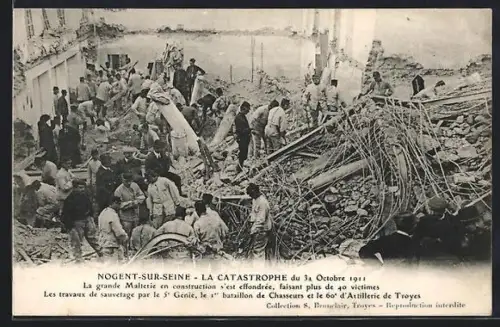 AK Nogent-sur-Seine, La Catastrophe du 31 Octobre 1911