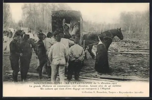 AK Nogent-sur-Seine, La Catastrophe 1911, La grande Malterie en construction s`est effondree