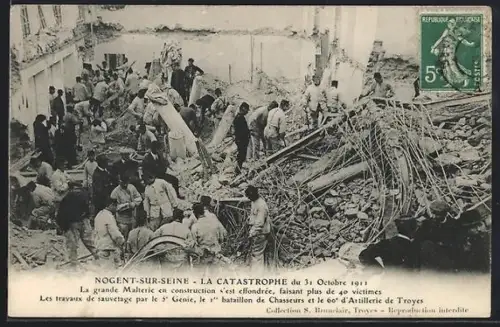 AK Nogent-sur-Seine, La Catastrophe du 31 Octobre 1911, Explosion