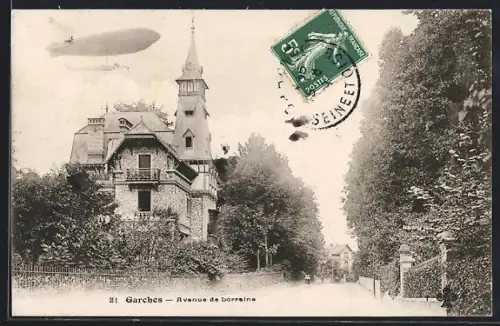 AK Garches, Avenue de Lorraine, Zeppelin