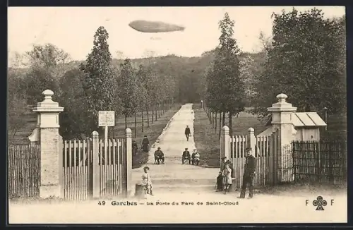 AK Garches, La Porte du Parc de Saint-Cloud, Zeppelin