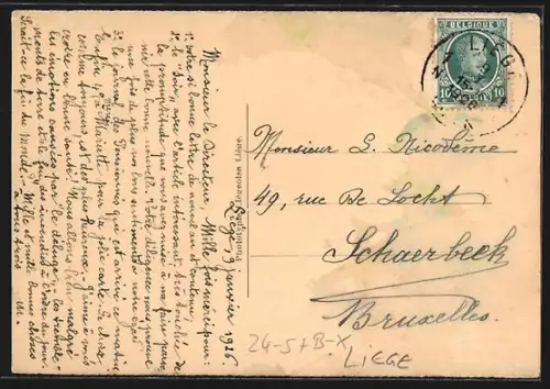 AK Liege, Crue de la Meuse 1925-1926, Vue prise de la place Verte vers le Theatre Royal