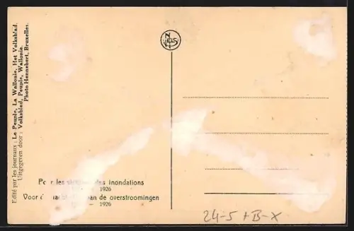 AK Tilleur, Un coin de rue, Les inondation 1925- 1926