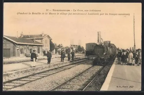 AK Sommesous, La Gare, vue intérieure