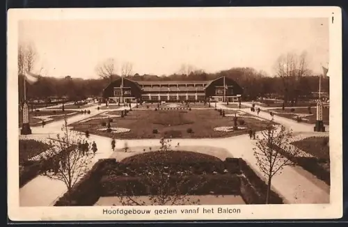 AK Heemstede, Internationale Voorjaars-Bloemententoonstelling 1925, Hoofdgebouw gezien vanaf het Balcon