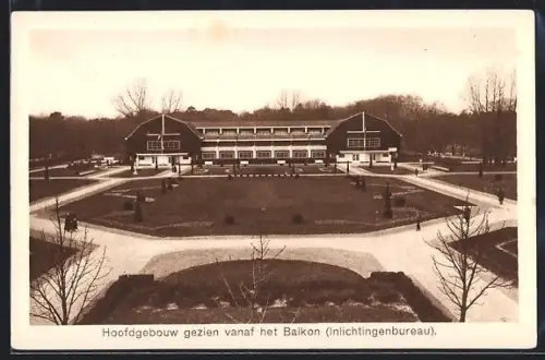 AK Heemstede, Internationale Voorjaars-Bloemententoonstelling 1925, Hoofdgebouw gezien vanaf het Balcon