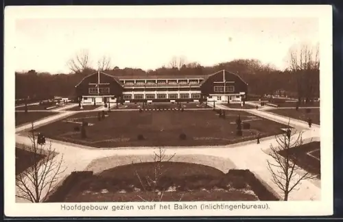 AK Heemstede, Internationale Voorjaars-Bloemententoonstelling 1925, Hoofdgebouw gezien vanaf het Balcon