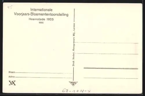 AK Heemstede, Internationale Voorjaars-Bloemententoonstelling 1925, Hoofdgebouw gezien vanaf het Balcon