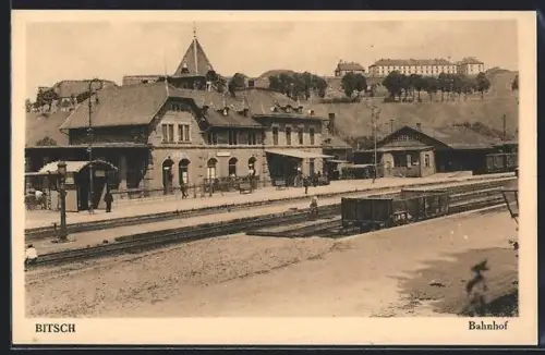 AK Bitsch, Bahnhof mit Bahnsteigen