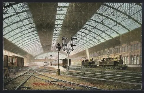 AK Birmingham, Interior of New St. Station, Bahnhof