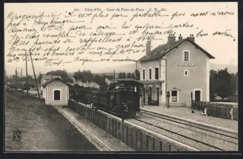 AK Pont-de-Pany /Côte-d`Or, Gare, Bahnhof