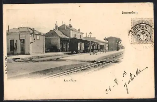 AK Issoudun, La Gare, Bahnhof