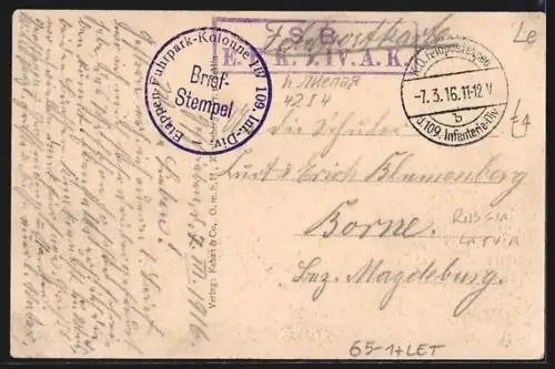 AK Libau, Ansicht vom Bahnhof