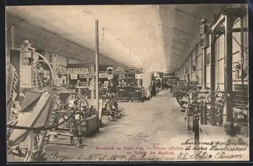 AK Reims, Exposition de Reims 1903, Galerie des Machines, Ausstellung