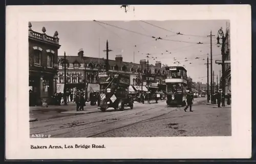 AK London, Bakers Arms, Lea Bridge Road, Strassenbahn