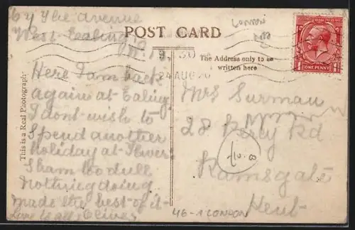 AK London, Uxbridge Road, West Ealing, Strassenbahn