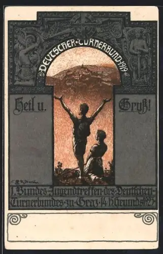 AK Graz, 1. Bundes-Jugentreffen des dt. Turnerbundes 1923