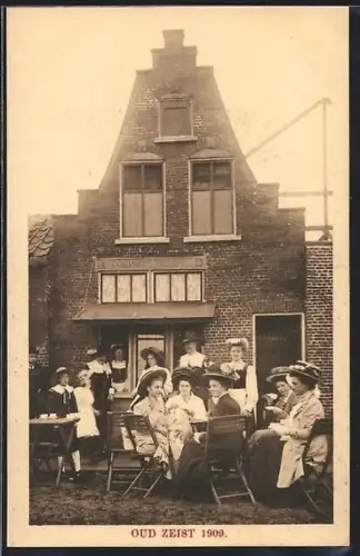 AK Zeist, Besucher der Ausstellung beim Kaffee 1909, Oud Zeist
