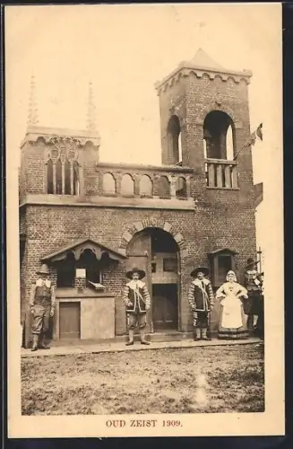 AK Zeist, Ausstellung 1909, Menschen in historischen Kostümen, Oud Zeist