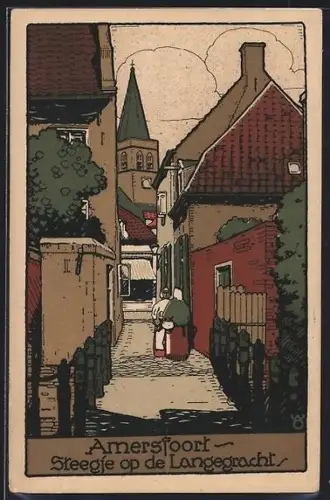 Steindruck-AK Amersfoort, Steegje op de Langegracht