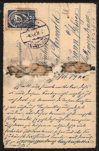 AK Fischamend, Zeppelin über der Volksschule